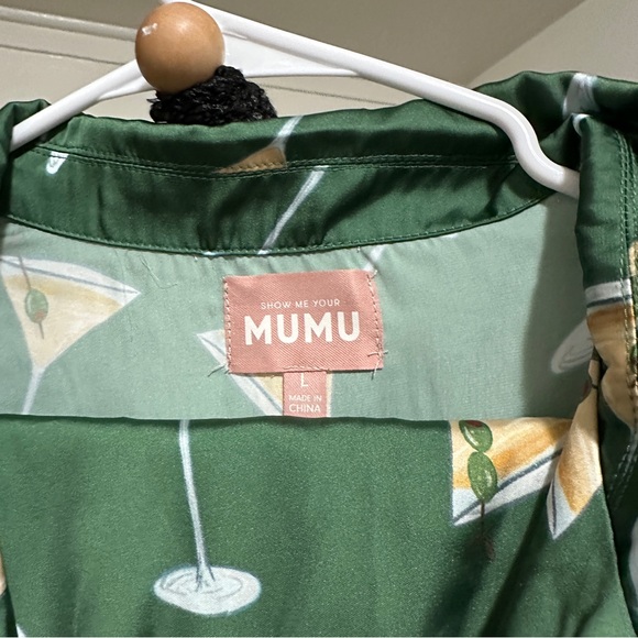 Show Me Your Mumu Tini Time Pajamas Set Green Martini Print Women’s L - Picture 2 of 12